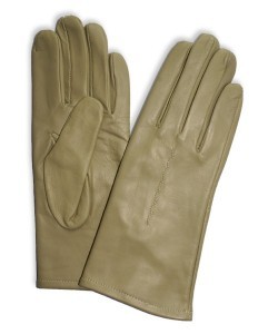 DL-63: Rękawiczki ze skóry jagnięcej licowej, maszynowo szyte z haftem